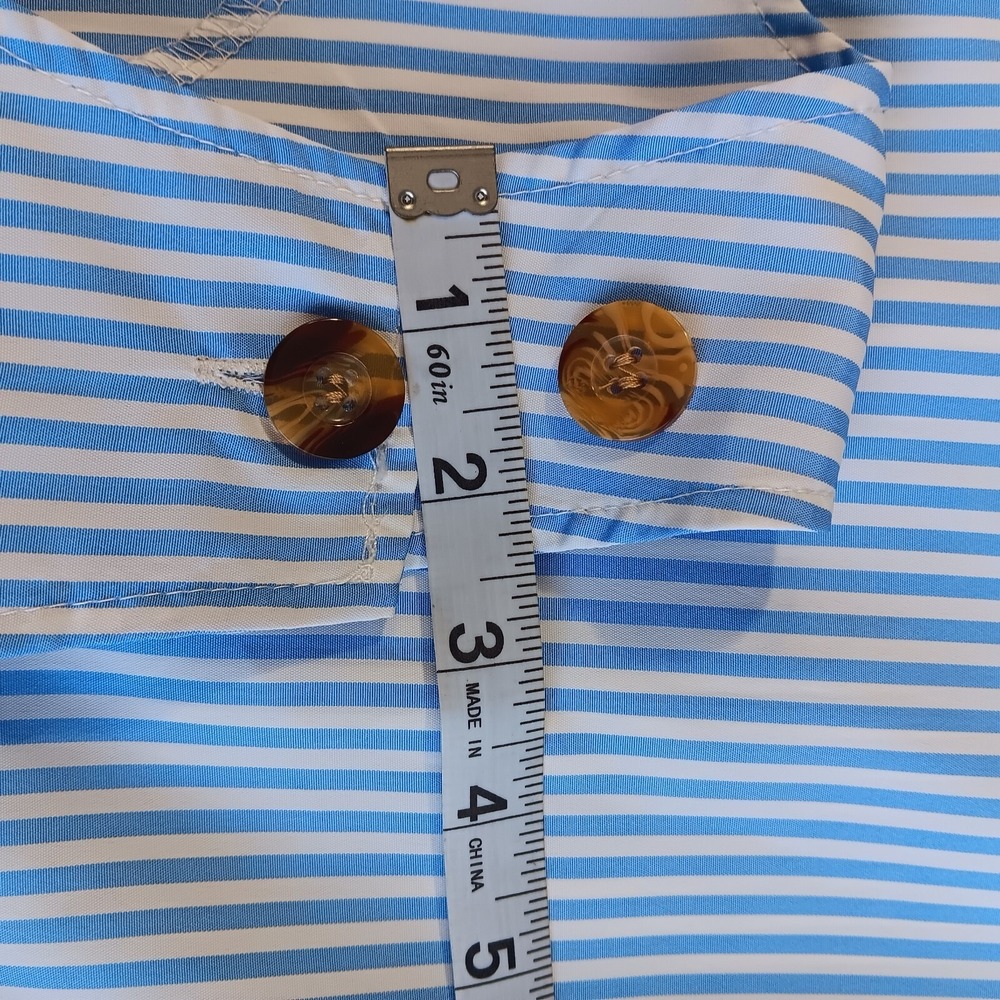 Blue White Striped Pinafore Jumper Dress Button Shoulder Summer Women Plus 4XL - Picture 3 of 16